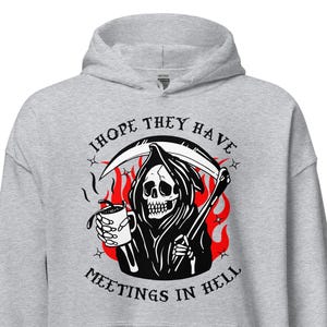 Sudadera divertida de recuperación, Espero que tengan reuniones en el infierno, Ropa de recuperación, Ropa de 12 pasos, Sudadera con capucha de AA, Sudadera con capucha de NA, Ropa divertida para la sobriedad