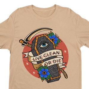 Recovery Shirt, Live Clean, Alcoholics Anonymous Shirt, Narcotics Anonymous Shirt, 12 Step Recovery, AA Shirts, NA Shirts, Sober Shirt