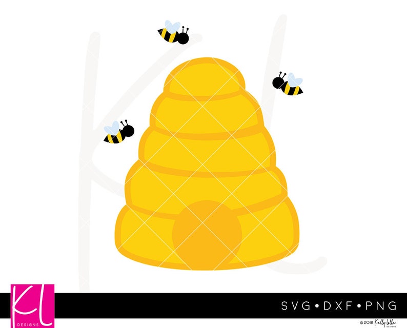 Download Beehive SVG Cut File with Bees Doubles as a Monogram | Etsy