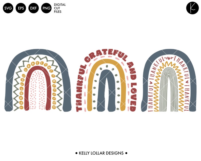 Download Boho Thanksgiving Rainbow SVG Cut File Pack Thankful | Etsy