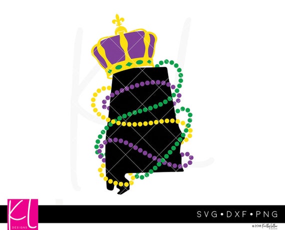 Download Free Alabama Mardi Gras Svg Cut File With King Crown And Beads Etsy SVG Cut Files