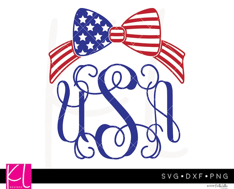 Download American Flag Bow SVg Cut File with USA for 4th of July | Etsy
