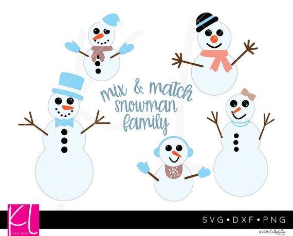 Download Snowman Family Svg Cut Files For Mix And Match Christmas Etsy