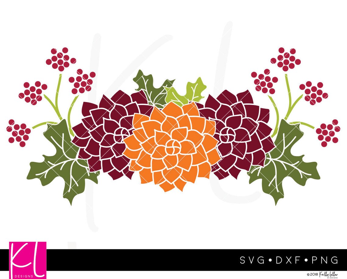 Fall Flower Svg Cut Files for Autumn Decor and Monograms | Etsy