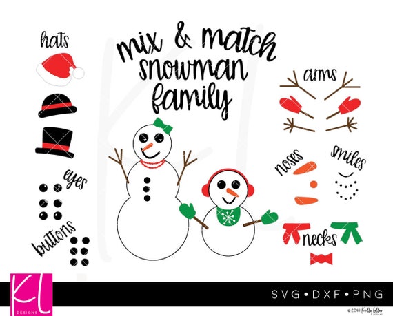 Download Snowman Family Svg Cut Files For Mix And Match Christmas Etsy