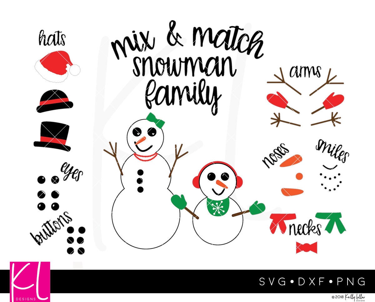Download Snowman Family SVG Cut Files for Mix and Match Christmas ...