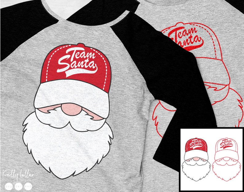Baseball and Softball Santa Face SVG Cut Files for Christmas | Etsy