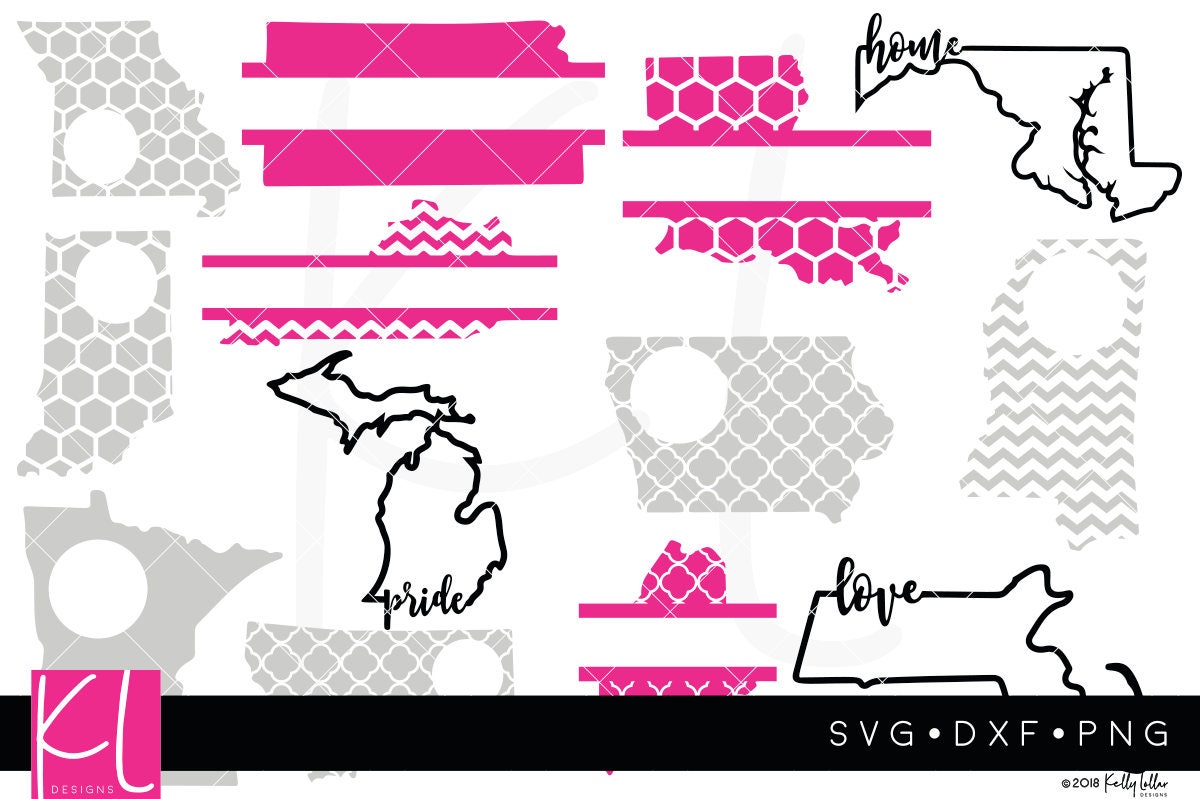 Monogram svg Bundle State Outline svg SVG Bundle Monogram | Etsy