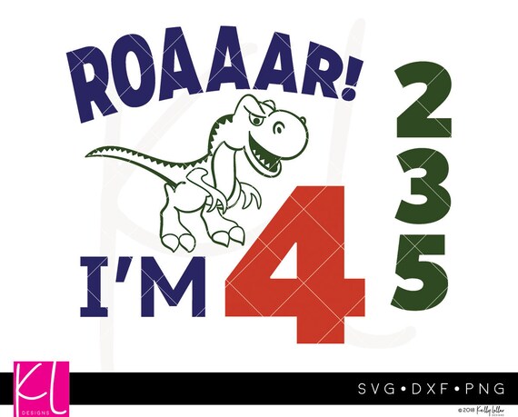 Download Dinosaur Birthday Svg Cut File Set With Trex And Toddler Etsy