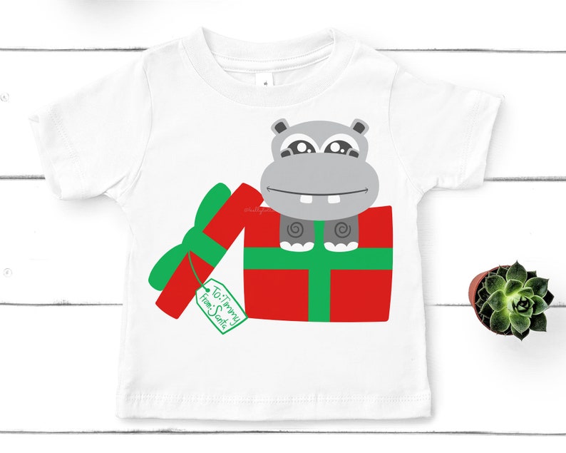 Download Christmas Hippo Present SVG Cut Files Hippopotamus svg | Etsy