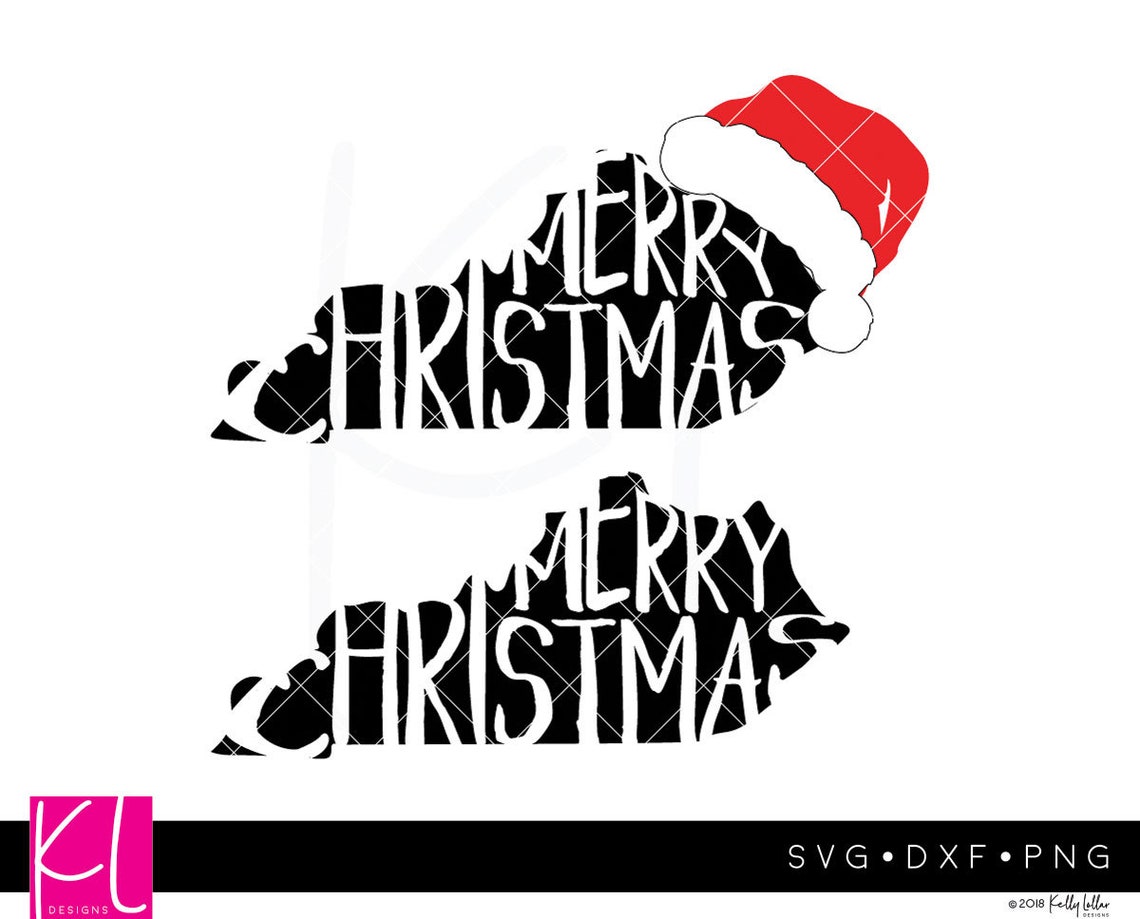 Merry Christmas Kentucky svg cut files with Hat Options 4 | Etsy