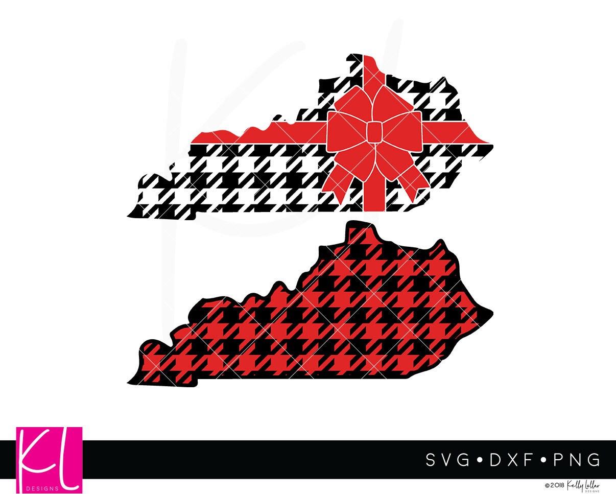 Download Buffalo Plaid Kentucky svg cut files with Bow Option for ...