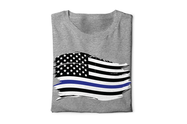 Download Grunge Thin Blue Line American Flag svg cut file | Etsy