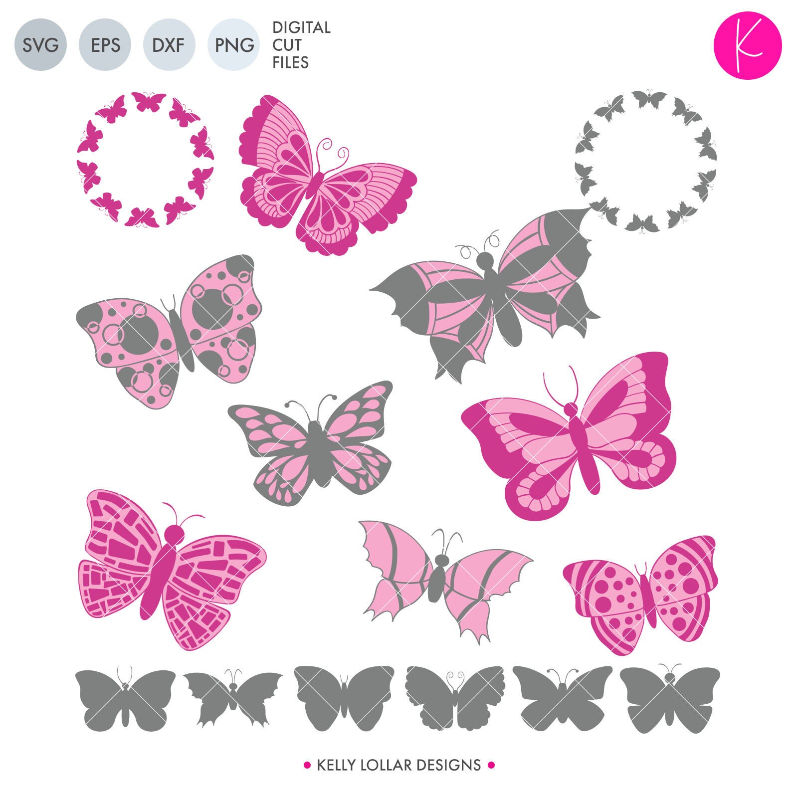 3 Butterfly Colorful Design Collection SVG Supports SVG, DXF, EPs, Png - Layered and Grouped by Colors !