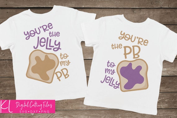 Peanut Butter And Jelly Pb J Svg Cut File Set For Best Friend Etsy