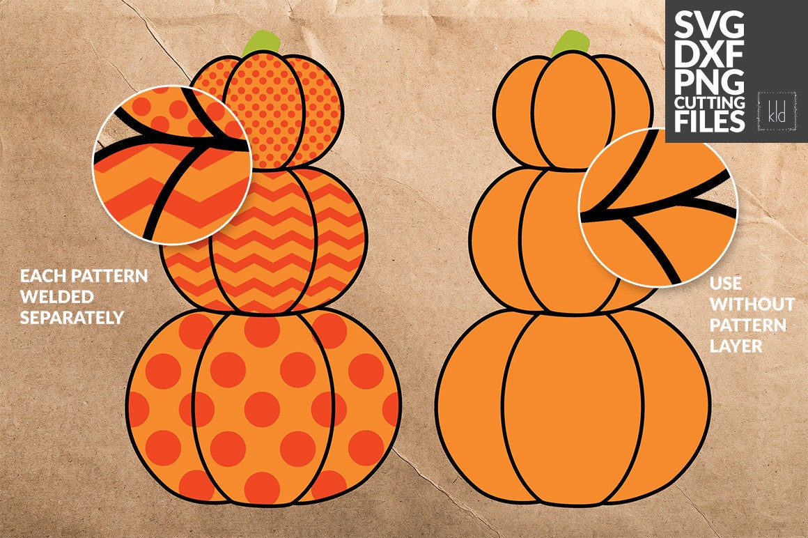 Stacked Pumpkin svg cut files for Fall Harvest and Halloween | Etsy