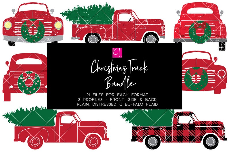 Download The Big 22 Piece Vintage Christmas Truck Svg Bundle For Little Etsy