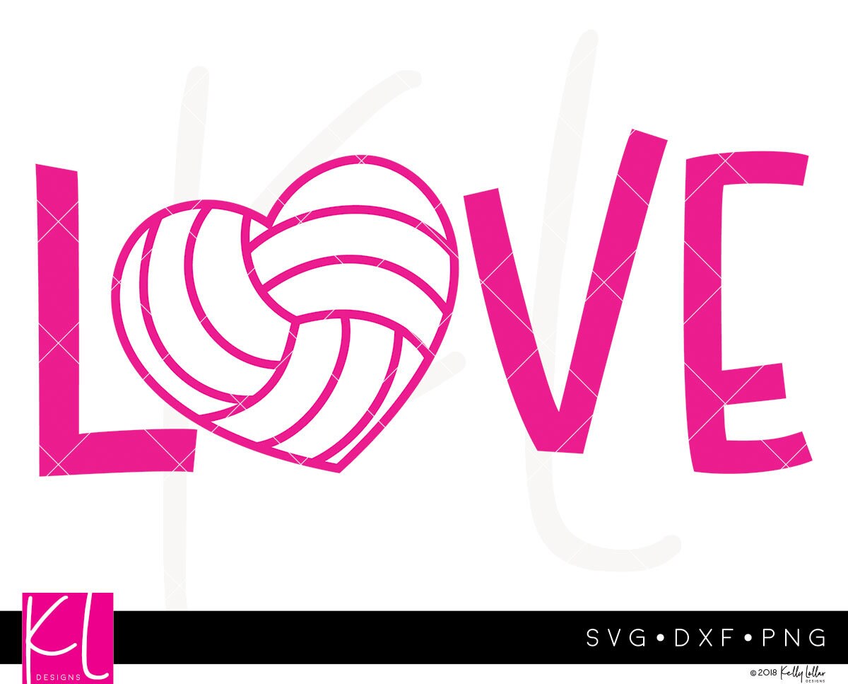 Volleyball Love svg cut file with Volleyball Heart Etsy