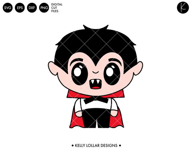 Download Cute Kawaii Halloween Vampire Boy SVG Cut Files Add Name ...