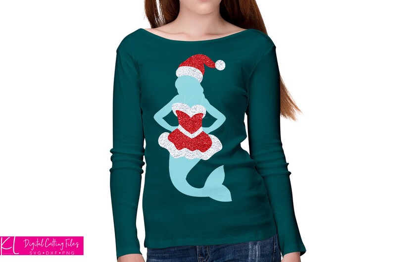 Download Set of 2 Christmas Mermaid SVG Cut Files with Santa ...