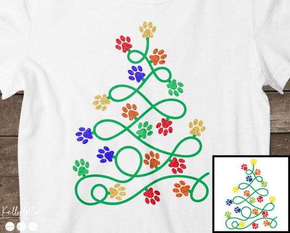 Download Paw Print Lights Christmas Tree Svg Cut File For Dog And Cat Etsy PSD Mockup Templates