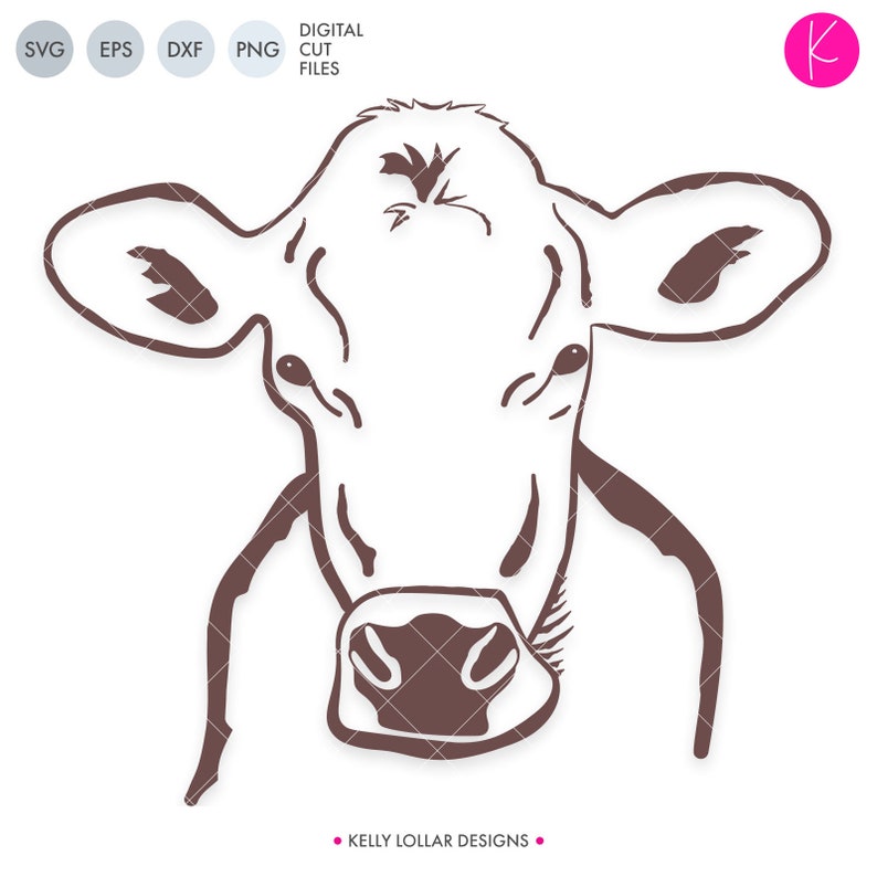 Download Brown Swiss Cow SVG Cut File Outline Style Cow Face Cut ...