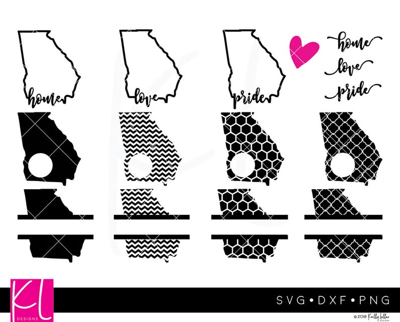 Download Georgia Monogram svg cut files with Home Love Pride Quotes ...