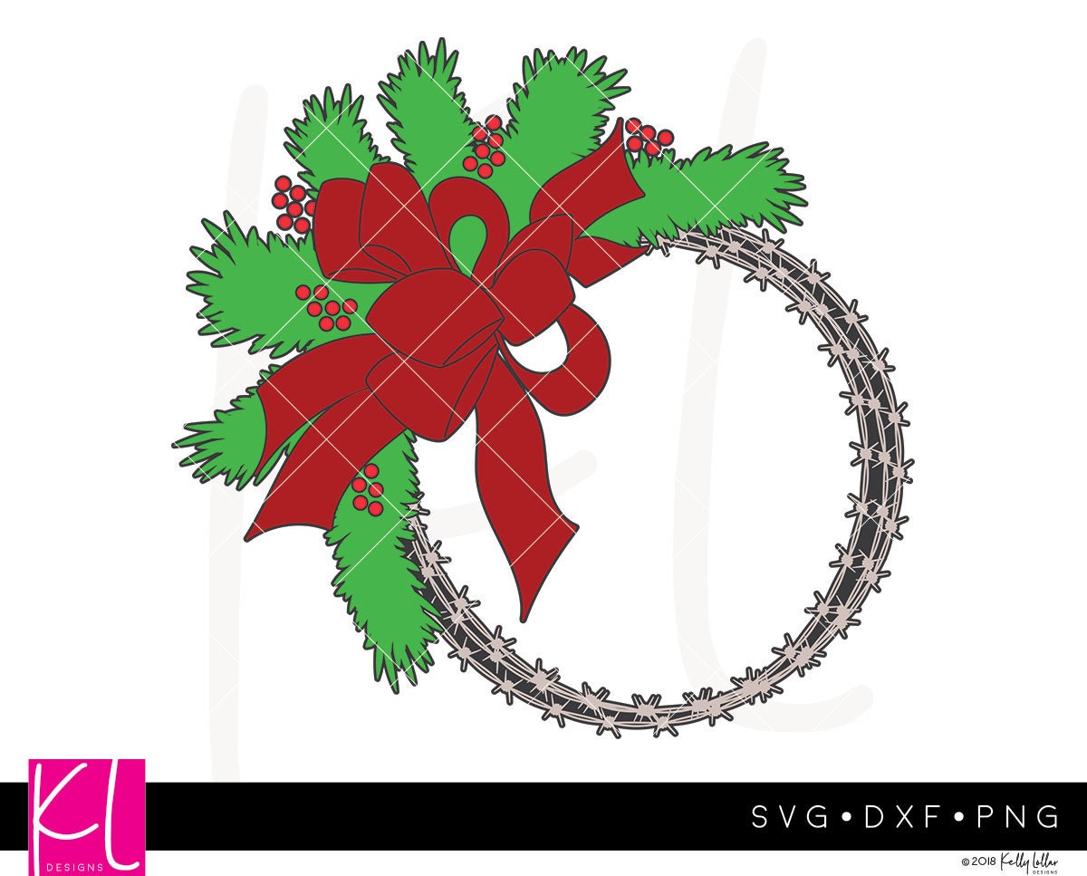 Download Western Barbed Wire Christmas Wreath SVG Cut File for a ...