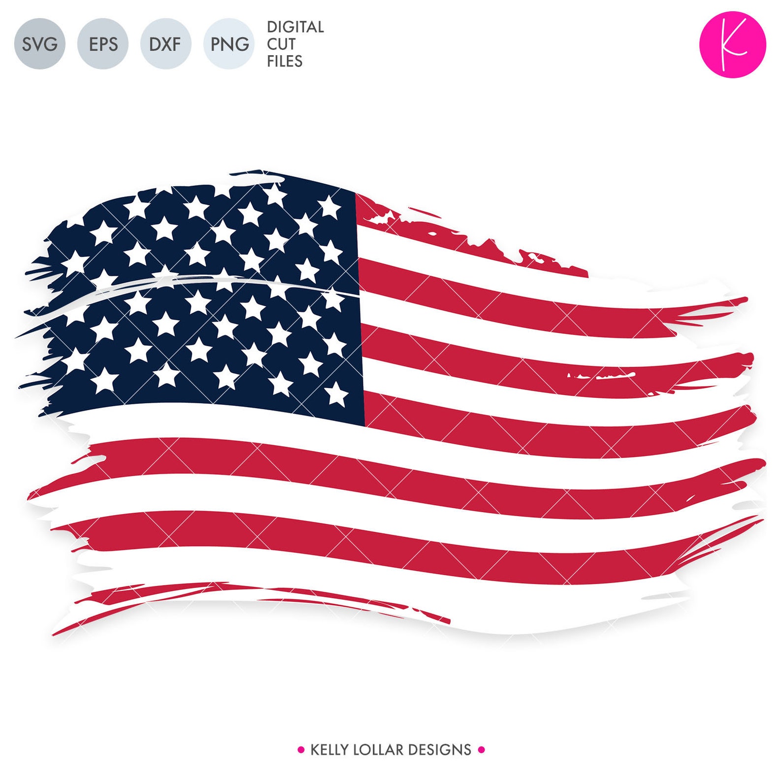 Distressed американский флаг SVG Cut файл для Grunge 4 июля проектов.