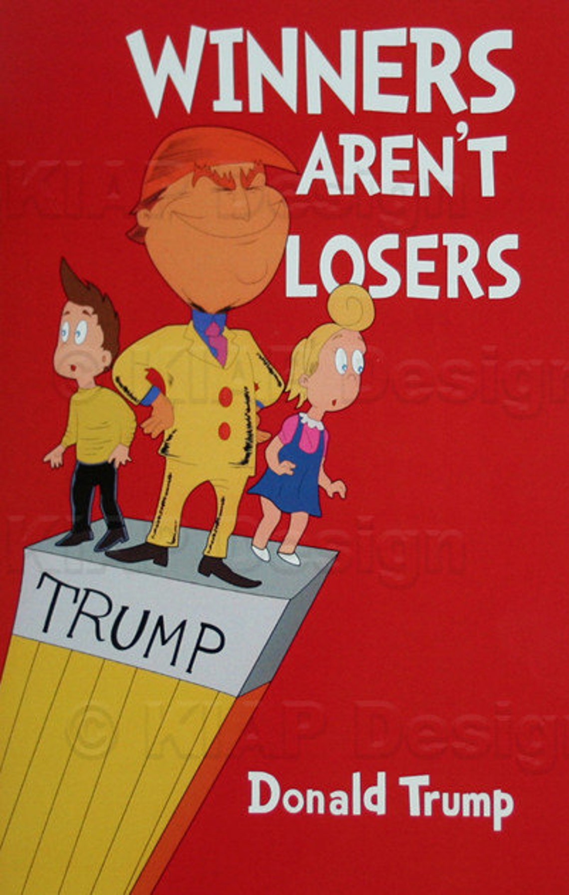 3 PACK Winners Aren't Losers Donald Trump Children's Book as Seen on