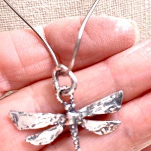Dragonfly  Artisan Crafted Sterling Silver Pendant Necklace