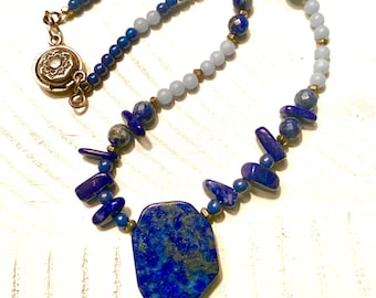 Lapis Lazuli Blue Beaded  Gemstone