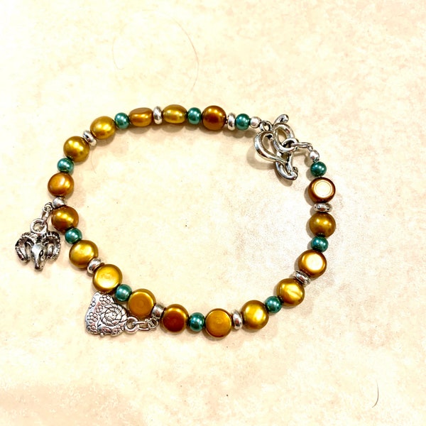 7 1/2” CSU Gemstone Beaded Bracelet