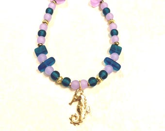 Of Course a Seahorse Sea Glass Beaded Necklace