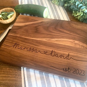 Personalized Wooden Cutting Board Engagement Gift