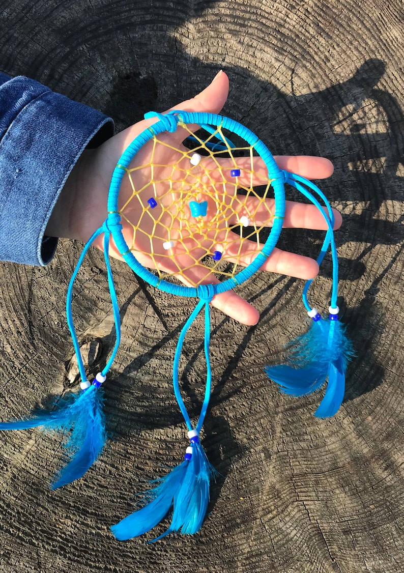 light blue DIY Dream Catcher Craft kit How to make your own Dream Catcher pink light blue
