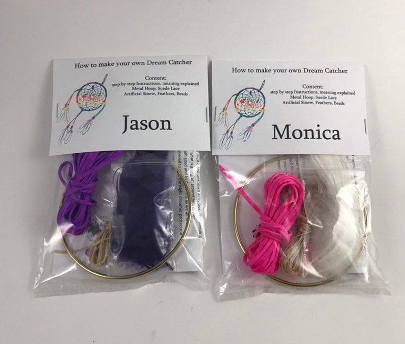 light blue DIY Dream Catcher Craft kit How to make your own Dream Catcher pink light blue