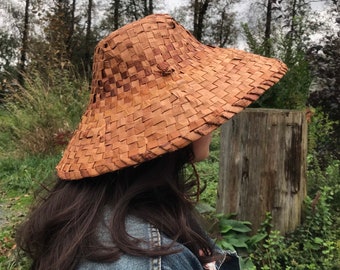 Cedar Bark Hat woven hat / Cedar weaving / For adults