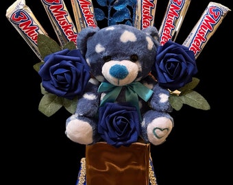 Blue Bear Companion Candy Bouquet