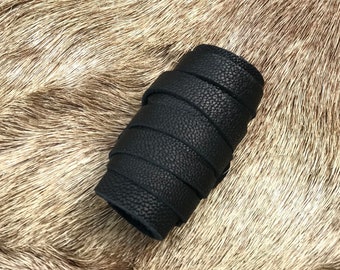 Black hair band - medium size - Warrior Ragnar Loðbrók Vikings medieval hairband / leather hair wrap