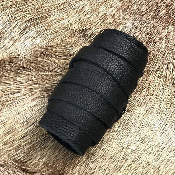 Black hair band - medium size - Warrior Ragnar Loðbrók Vikings medieval hairband / leather hair wrap