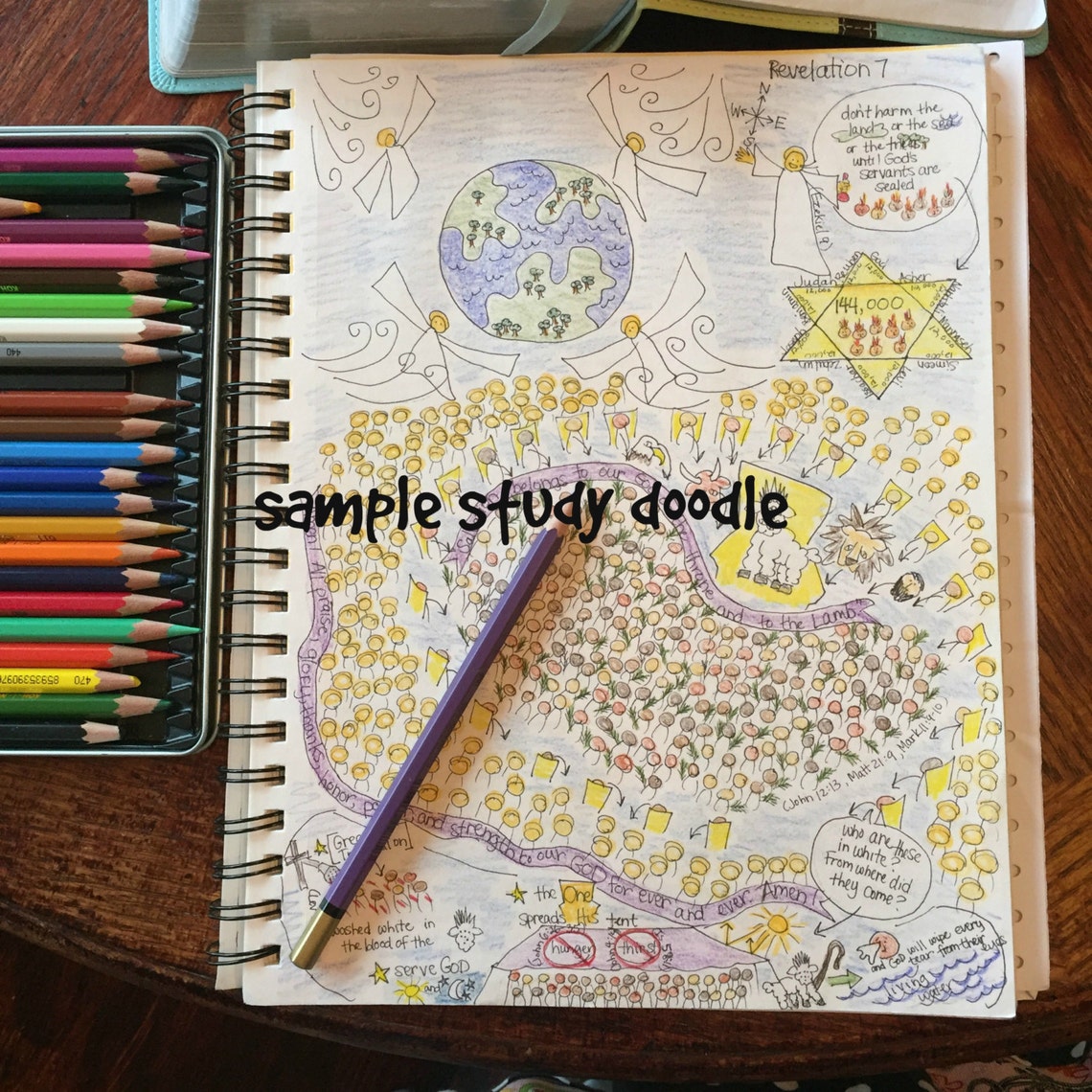 Bible Doodle Study Guide for Revelation 7- the 144,000 Are Sealed; a ...