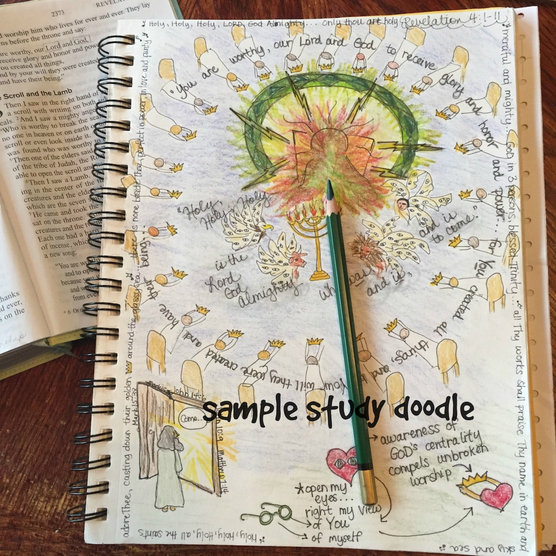 Bible Doodle Study Guide for Revelation 4- an Open Door to Heaven's ...