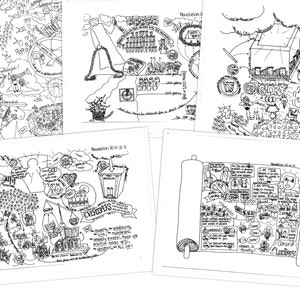 Bible Doodle Study Packet for Revelation 19-22- The Coming King and the Coming Kingdom