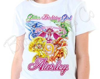Glitter Force Shirt Custom Name and Age T-shirt Personalized Birthday Shirt