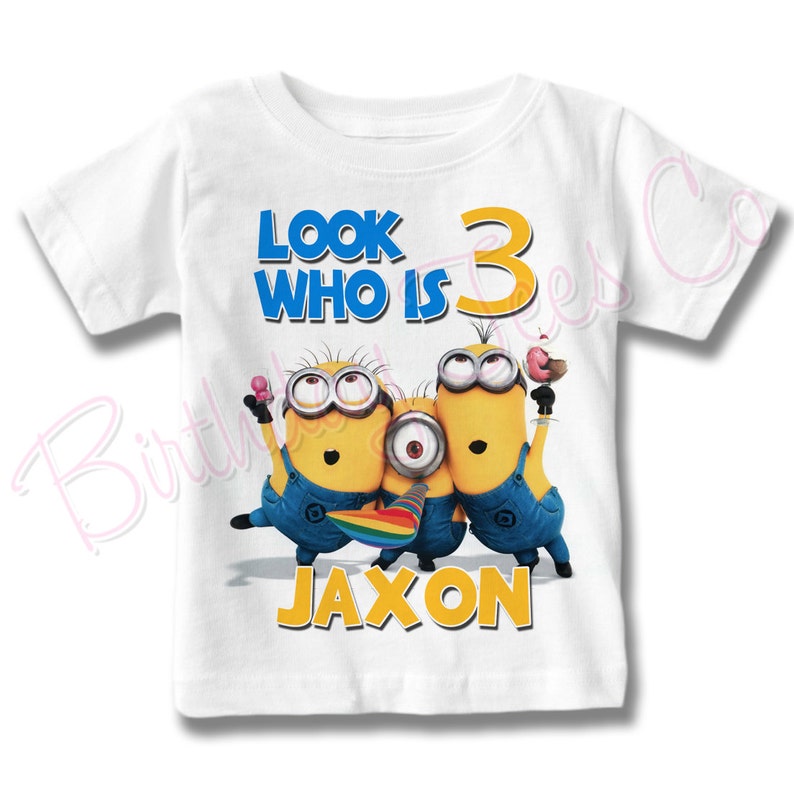 Customized Minions Birthday Shirt Add Name & Age Personalized Etsy