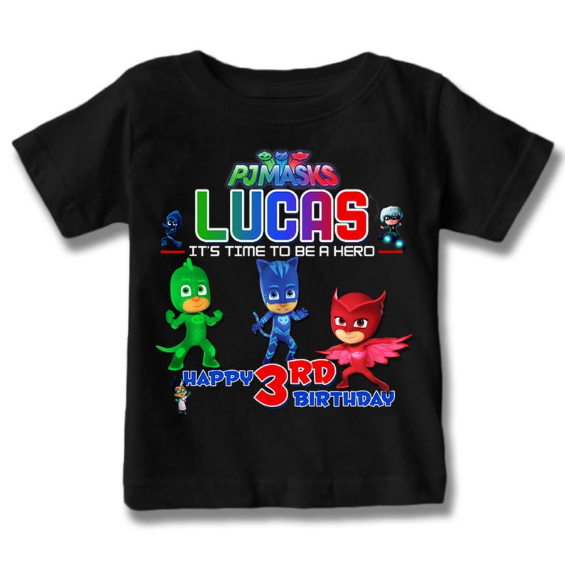 Customized PJ Masks Shirt Add Name & Bed Time Heroes Custom Etsy