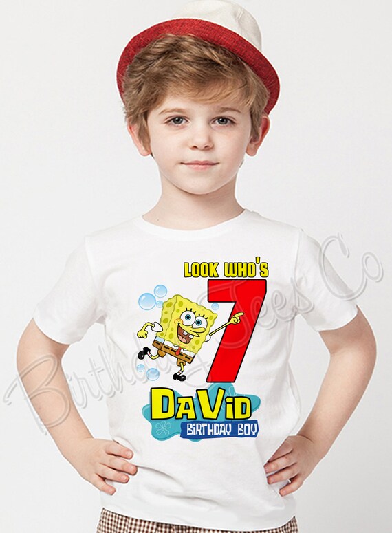 Spongebob Squarepants Shirt Birthday Shirt Custom Name and Age