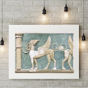 Ancient Greek Griffins Fresco Knossos at Heraklion, Crete, Greece, Digital Print Photo printable Photograph Instant Download Color Poster