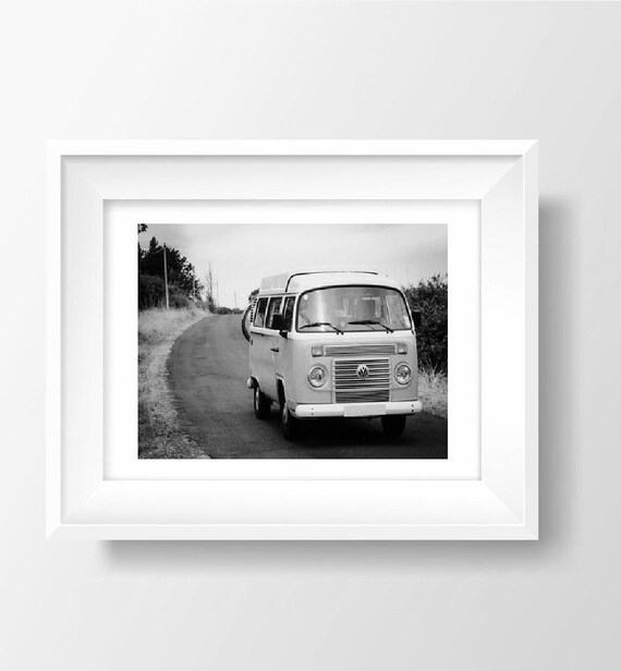 black and white van
